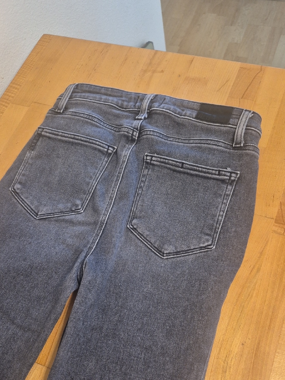 Paige Claudine Charcoal Black Jean Frayed Bottom Petite - Picture 7 of 11